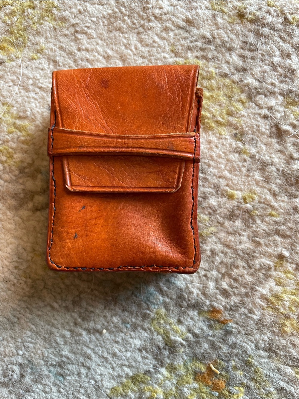 Vintage leather soft cigarette box case holder pager small